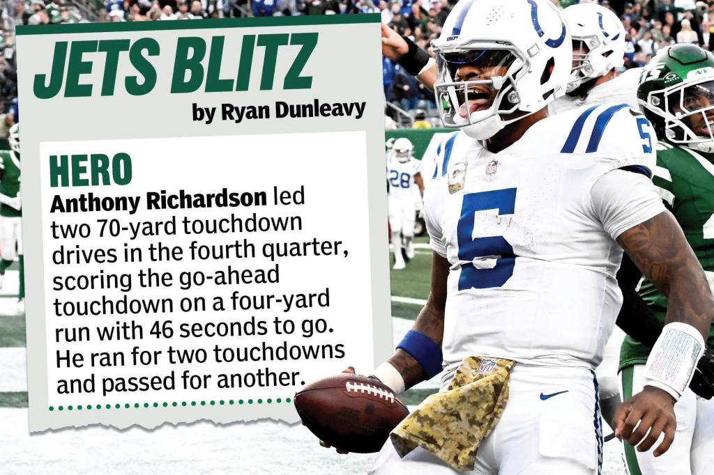 Heroes, zeros from Jets’ loss to Colts: Anthony Richardson owned MetLife