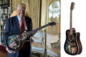 Trump unveils limited edition 'American Eagle' acoustic and electric guitars